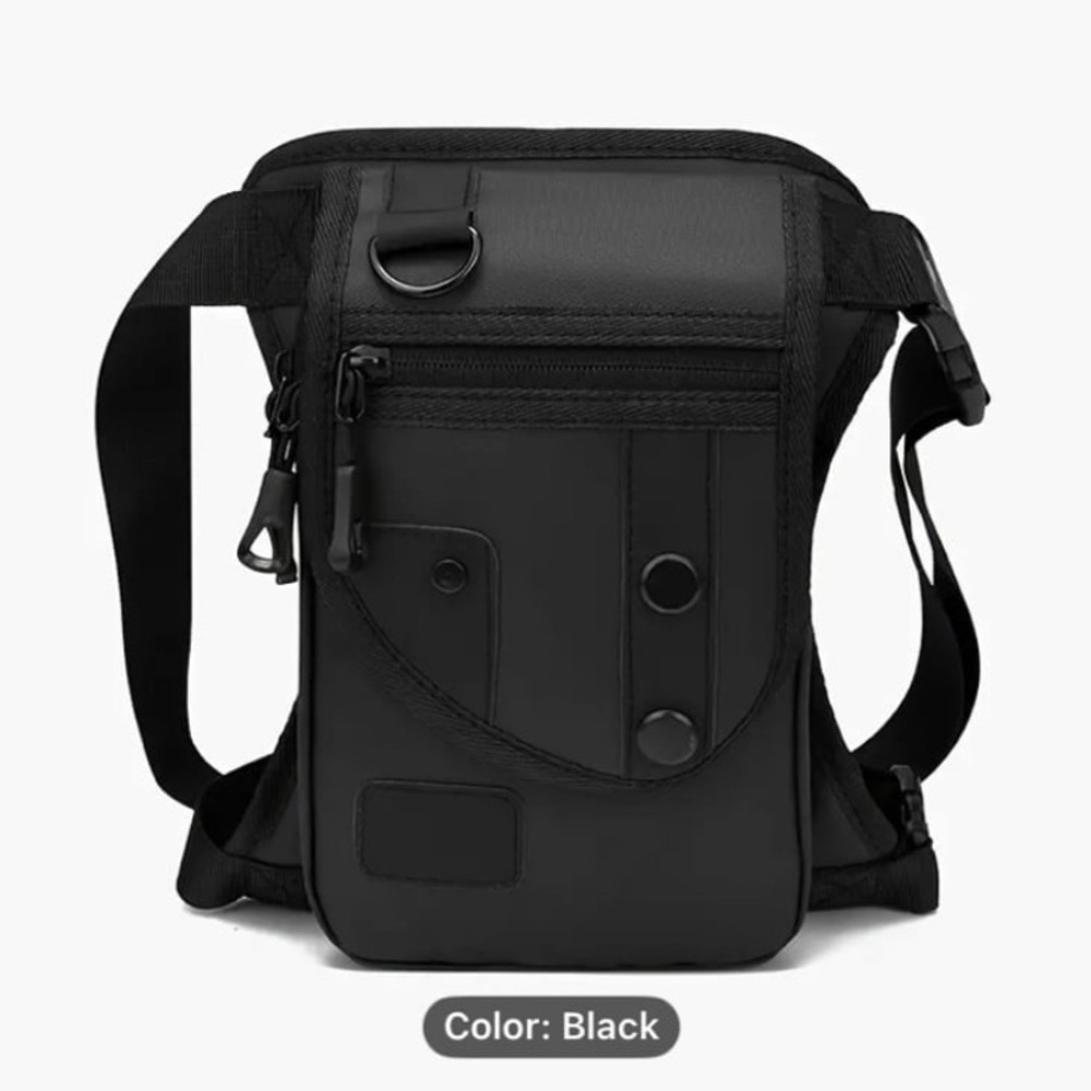 New! Black Unisex Oxford Leg Bag. Cycle Riding / Fanny Pack / Outdoor / Hip Bag